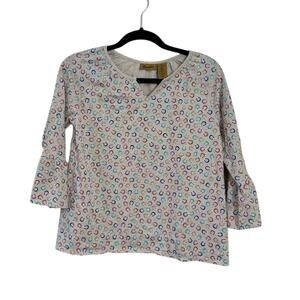 Wrangler Girls 3/4 Bell Sleeve Horse Shoe Top Cowgirl Blouse Size XL‎ Western